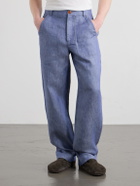 God's True Cashmere - Wide-Leg Linen Trousers - Blue