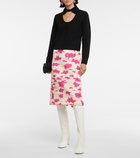 Dries Van Noten - Printed pleated pencil skirt