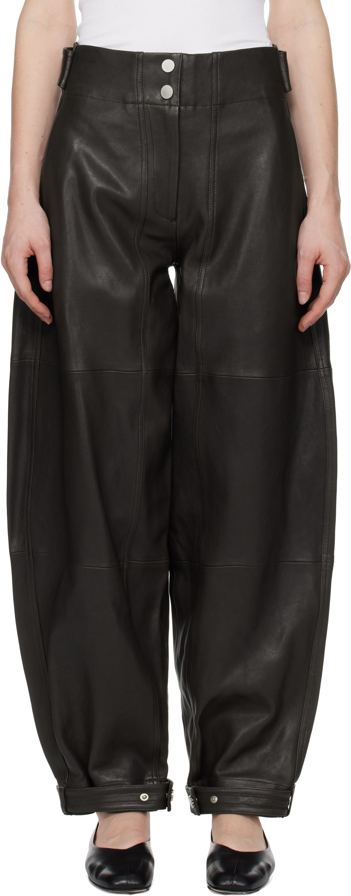 CO Brown Balloon Leather Pants