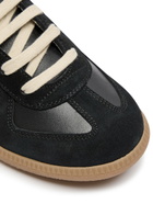 Maison Margiela Replica Panelled Leather Sneakers Black