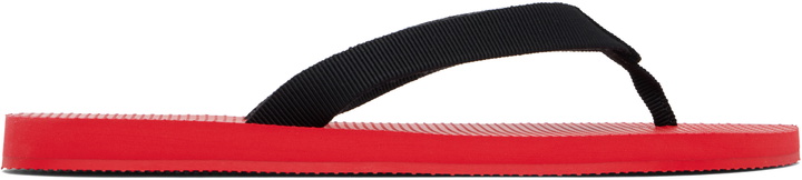 Photo: The Row Black & Red Dune Classic Flip-Flops