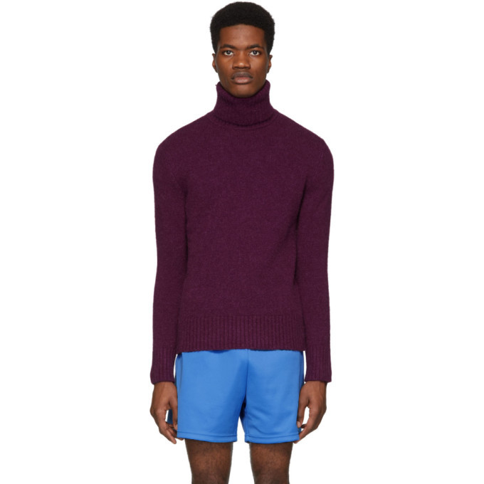 Photo: AMI Alexandre Mattiussi Purple Alpaca Turtleneck