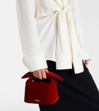 Aquazzura Bow Tie Small velvet tote bag