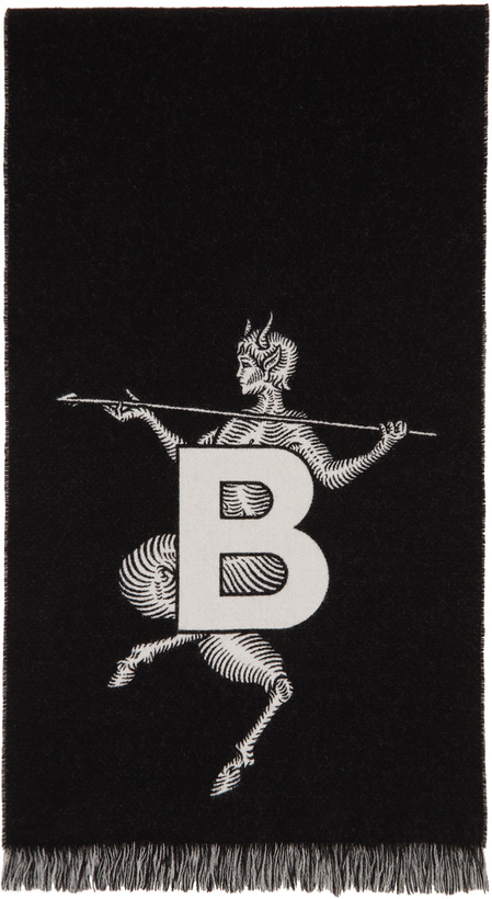 Photo: Burberry Black Mythical Alphabet 'TB' Football Scarf