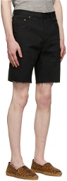 Saint Laurent Black Denim Short Shorts