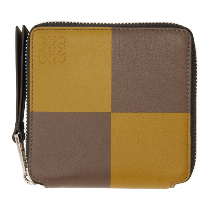 Photo: Loewe Yellow and Taupe Square Zip Wallet