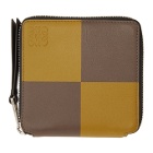 Loewe Yellow and Taupe Square Zip Wallet