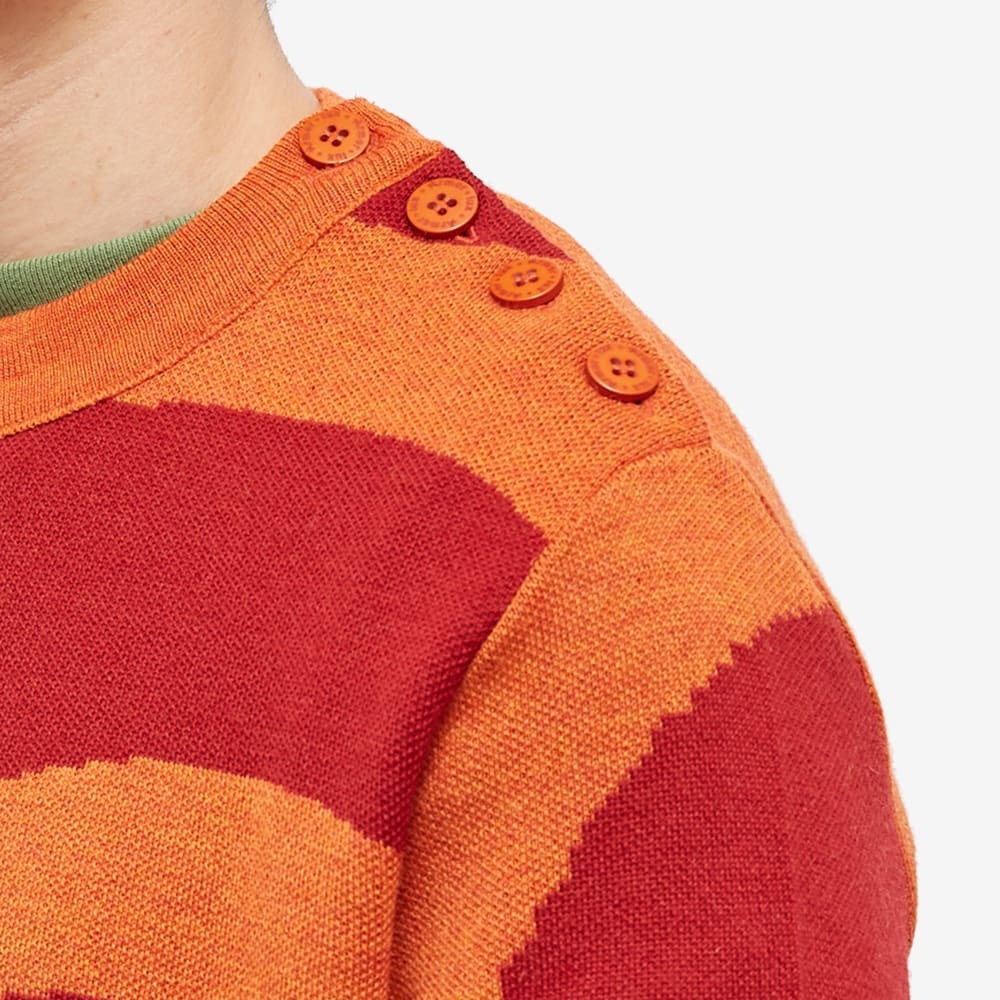 Soulland x Armor-Lux Button Crew Knit in Orange Soulland