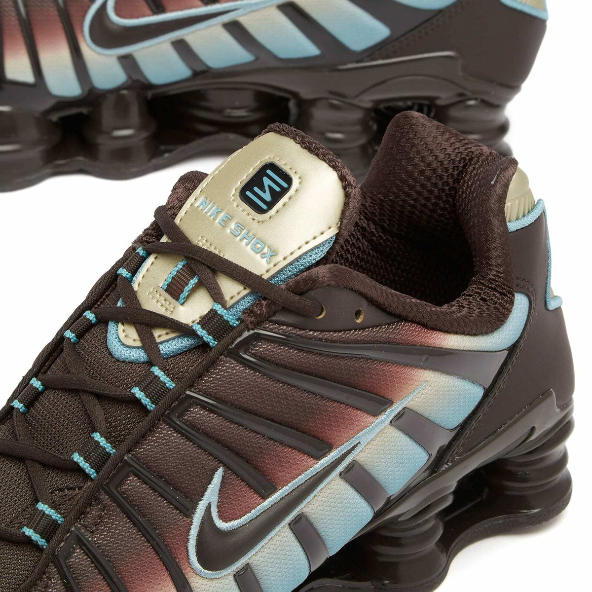 Nike Women's W Shox TL Sneaker in Velvet Brown/Denim/Desert Khaki