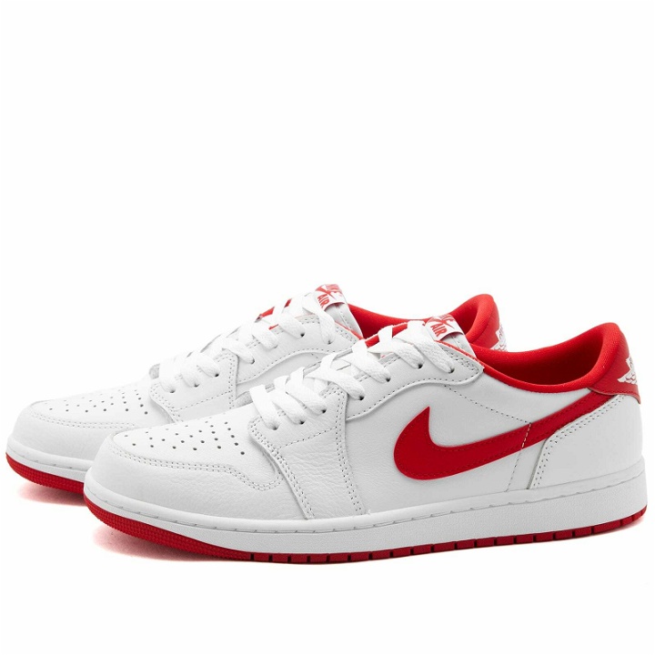 Photo: Air Jordan 1 Low OG Sneakers in University Red/White