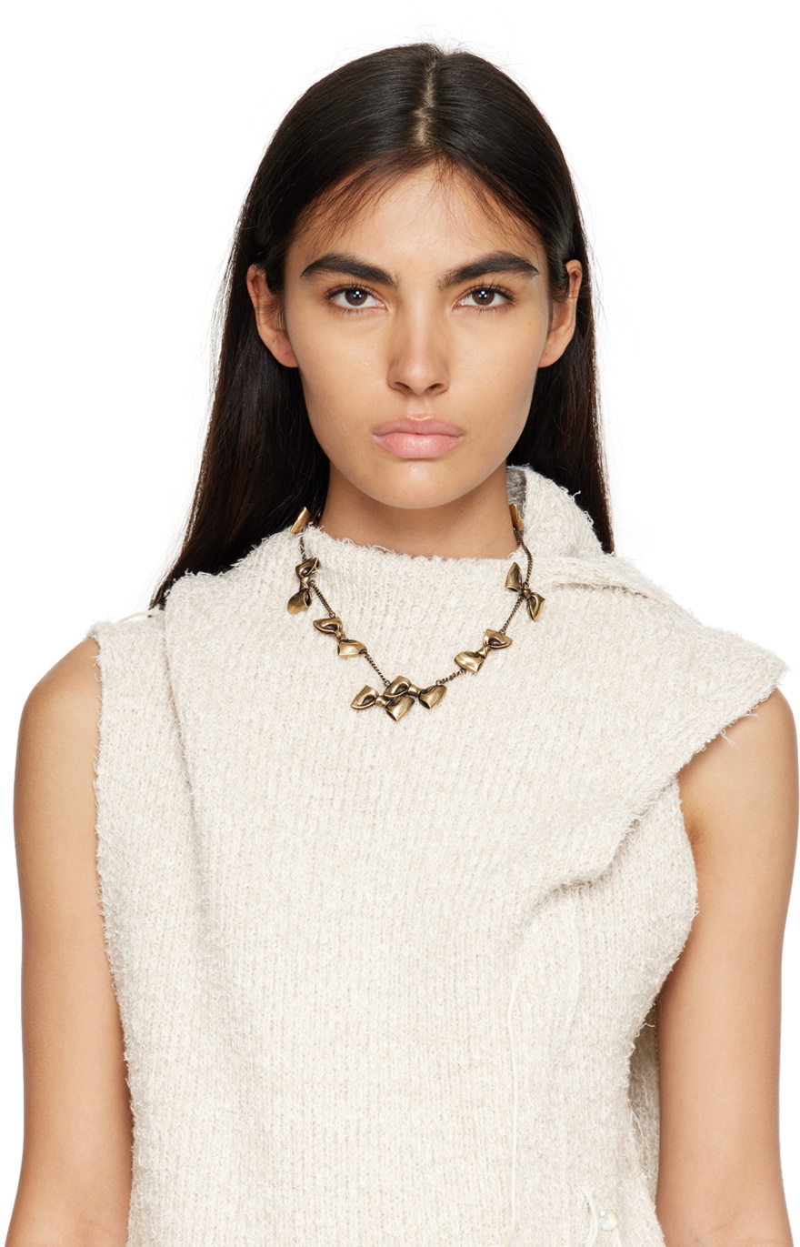 アクセサリー Acne Studios multi bow necklace Acne Studios Gold Karen Kilimnik Edition Multi Bow Necklace
