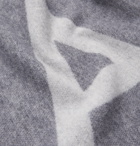 Acne Studios - Toronty Oversized Logo-Intarsia Wool-Blend Scarf - Gray