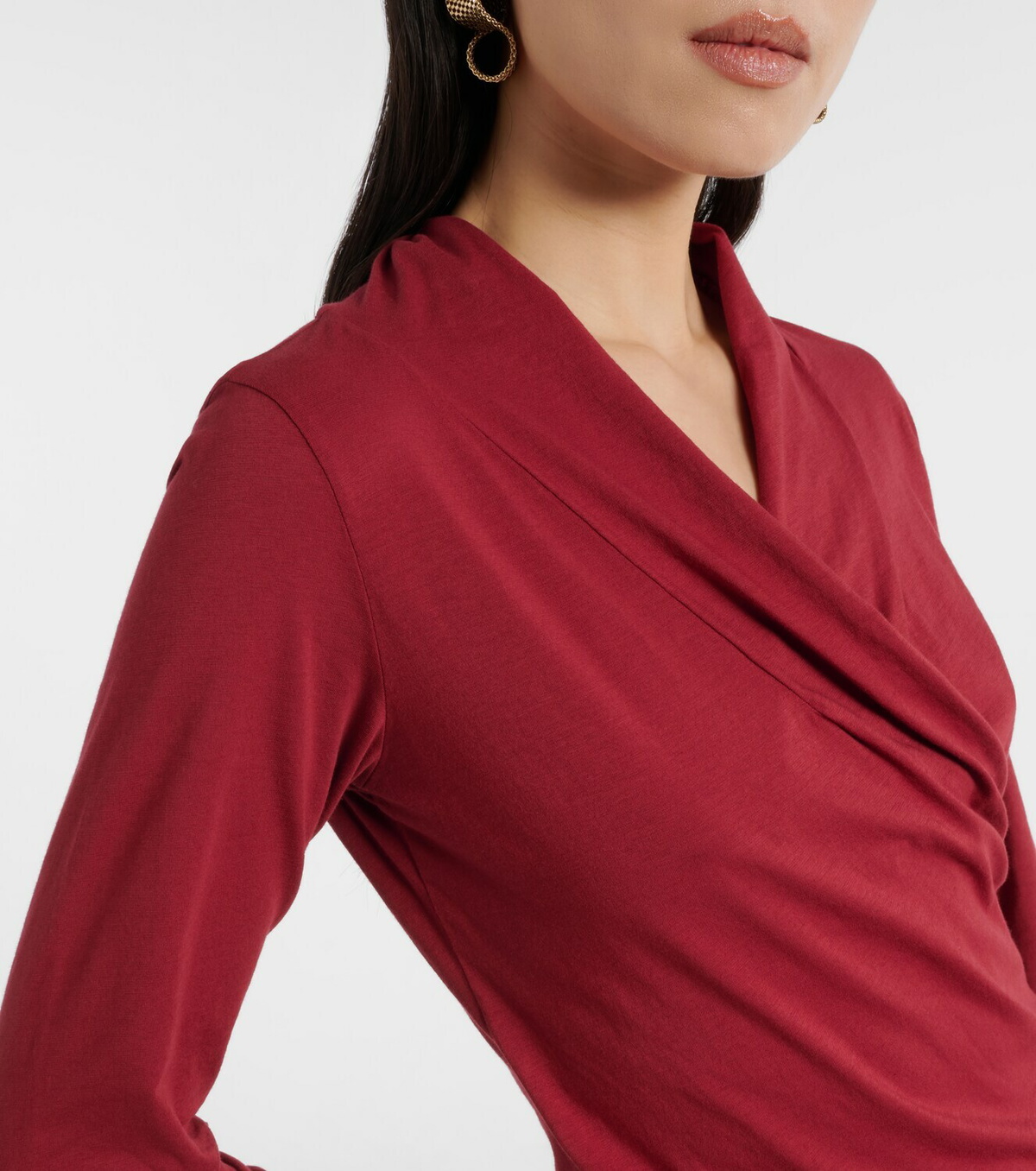 Velvet Meri cotton-blend jersey wrap top