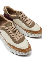 Chloe Nama Panelled Leather Sneakers White