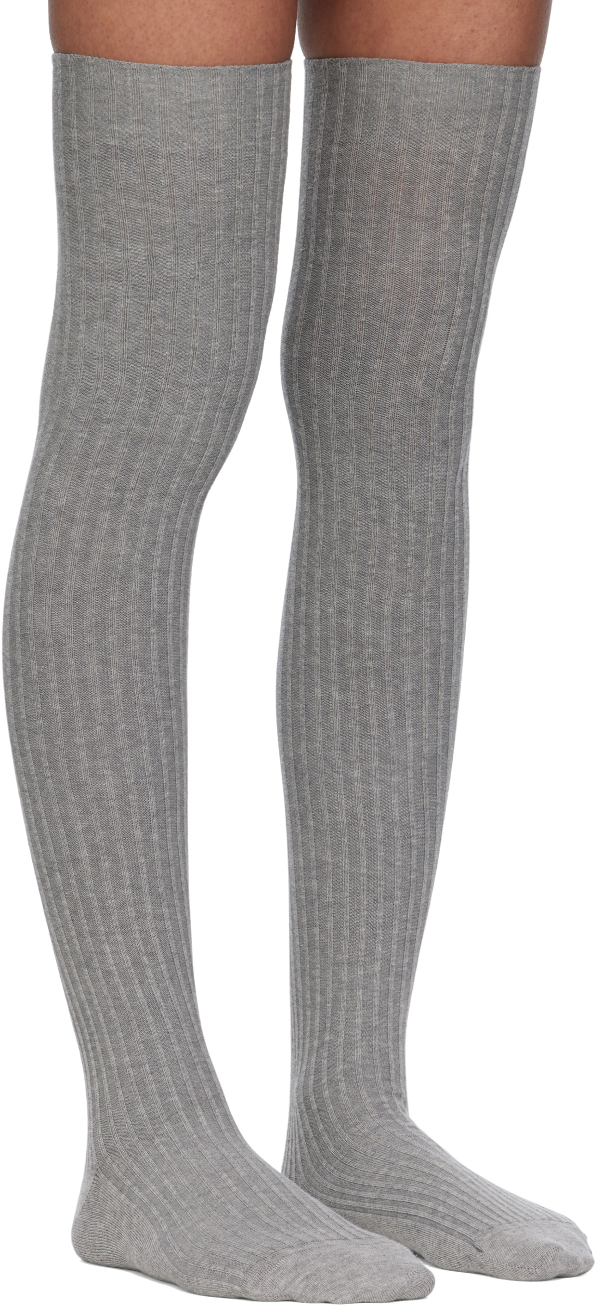 Baserange Two-Pack Black & Gray Overknee Socks