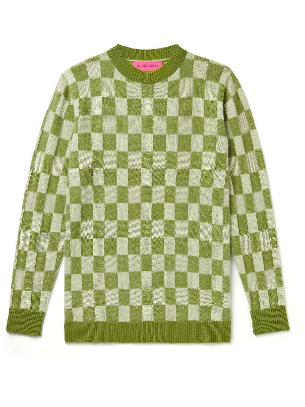 Photo: The Elder Statesman - Gee's Checked Cashmere Sweater - Green