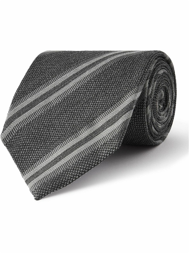 Photo: TOM FORD - 8cm Striped Silk and Cotton-Blend Jacquard Tie