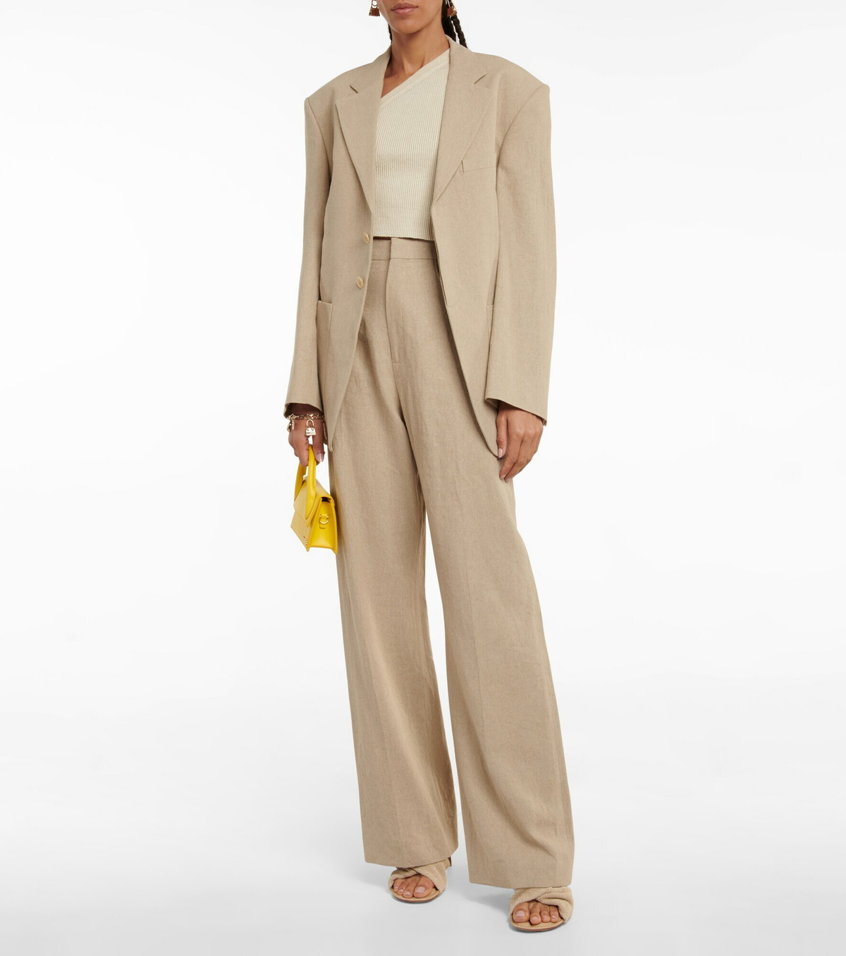 Jacquemus - La Maille Ascu cropped linen-blend top Jacquemus