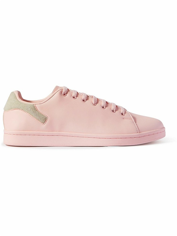 Photo: Raf Simons - Orion Logo-Print Suede-Trimmed Faux Leather Sneakers - Pink