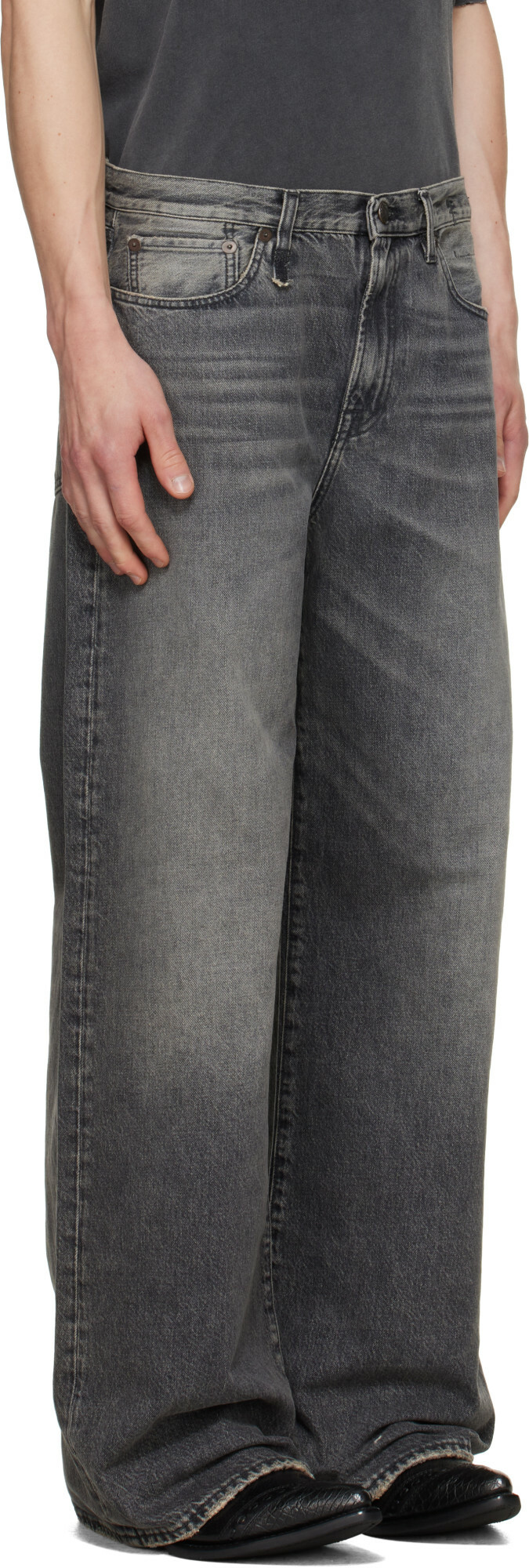 R13 Gray D'Arcy Loose Jeans