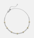 Kamyen Twin Heart 18kt white gold and enamel choker with diamonds