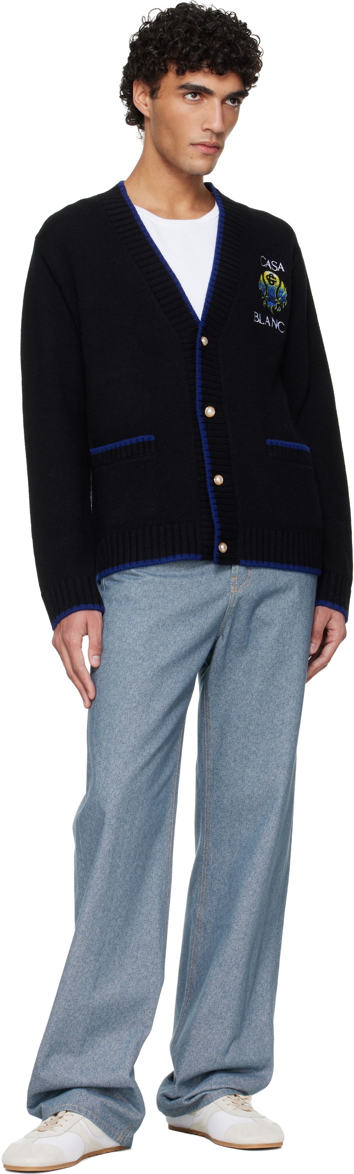Casablanca Black Flaming Tennis Ball Cardigan