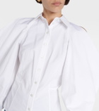 Alexander McQueen Draped cotton poplin shirt