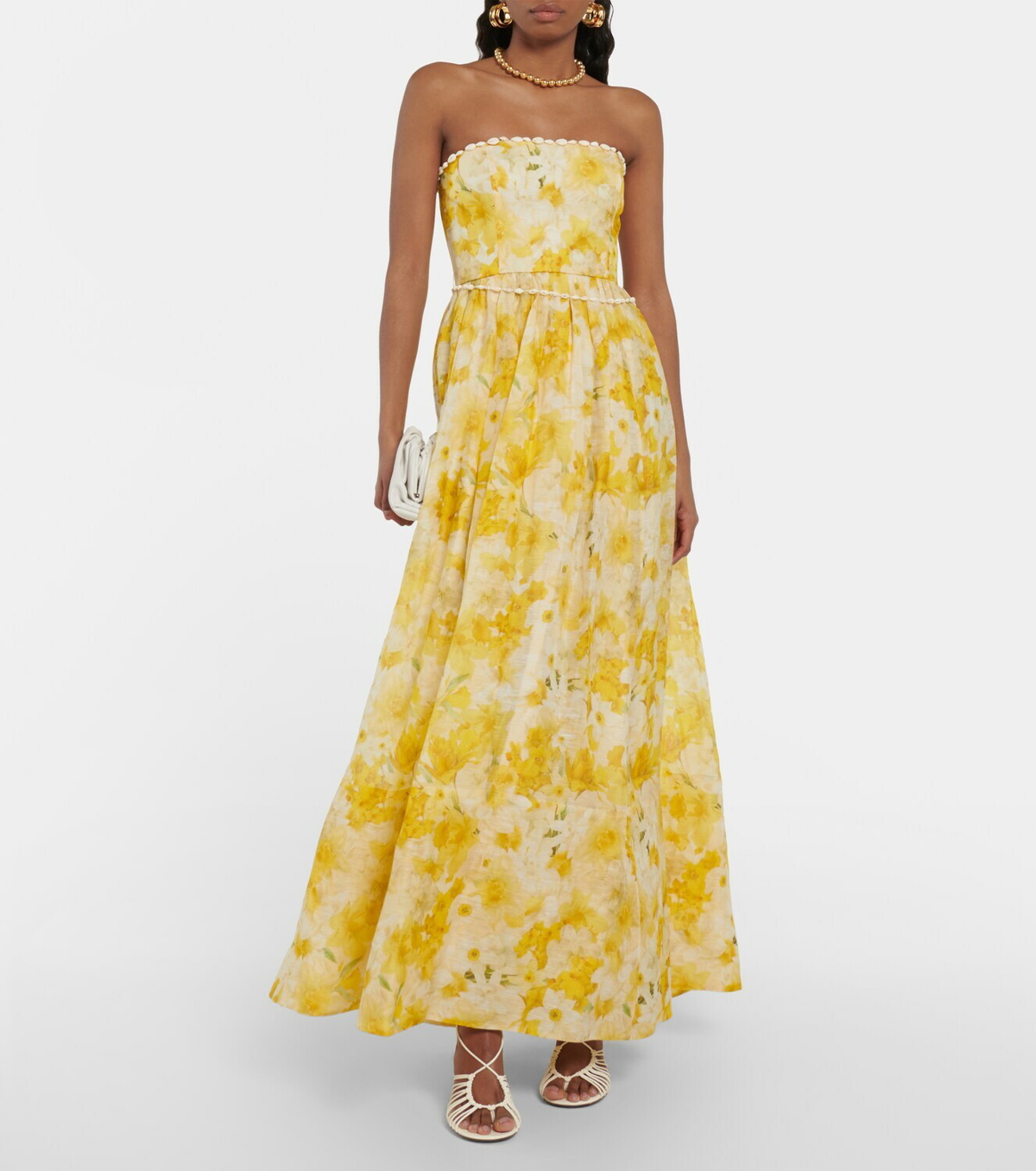Zimmermann - Floral-print linen and silk maxi dress