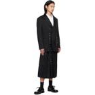 Simone Rocha Black Double Breasted Grommet Ring Hem Slice Blazer