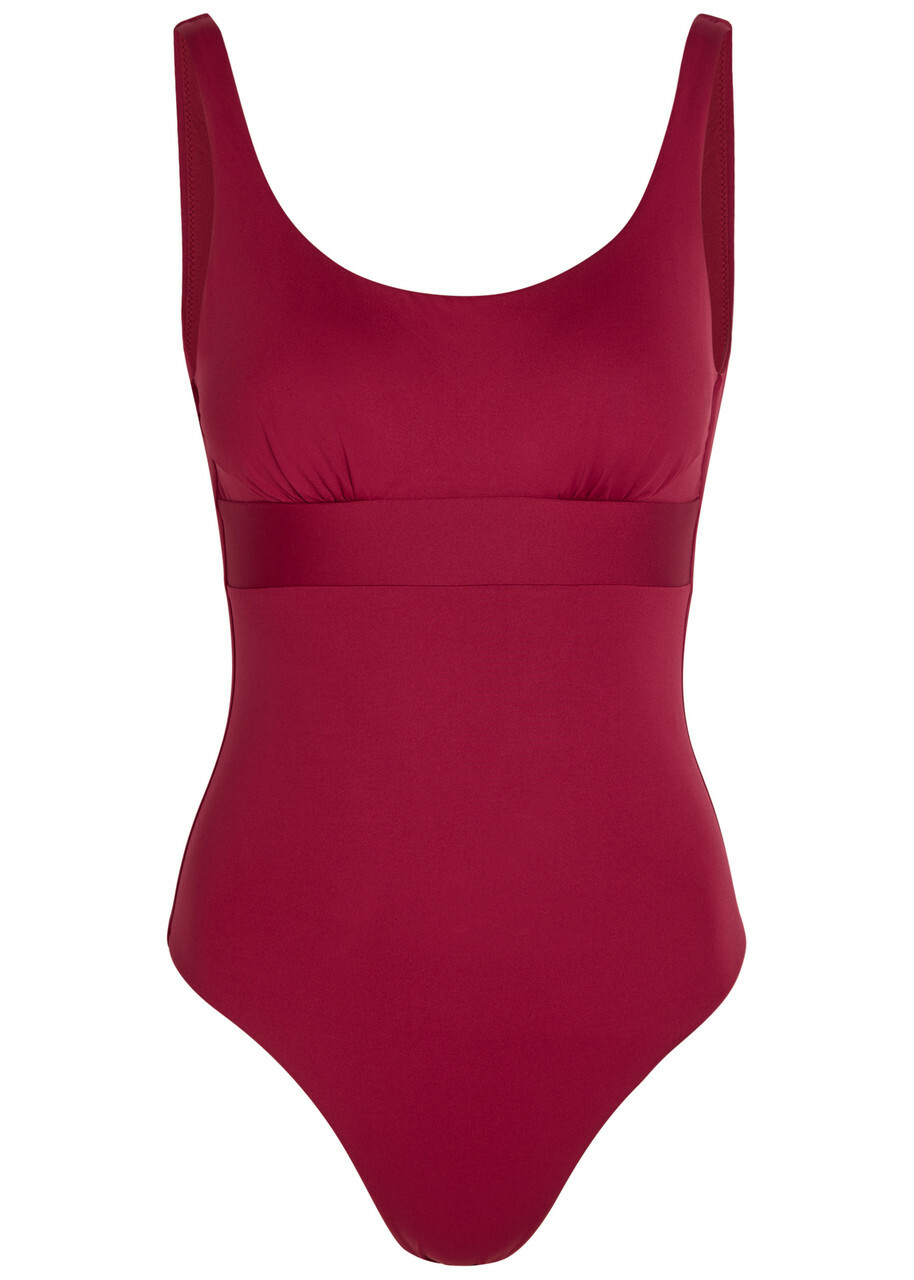 Max Mara Camilla Scoop-neck Swimsuit Burgundy