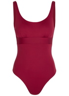 Max Mara Camilla Scoop-neck Swimsuit Burgundy