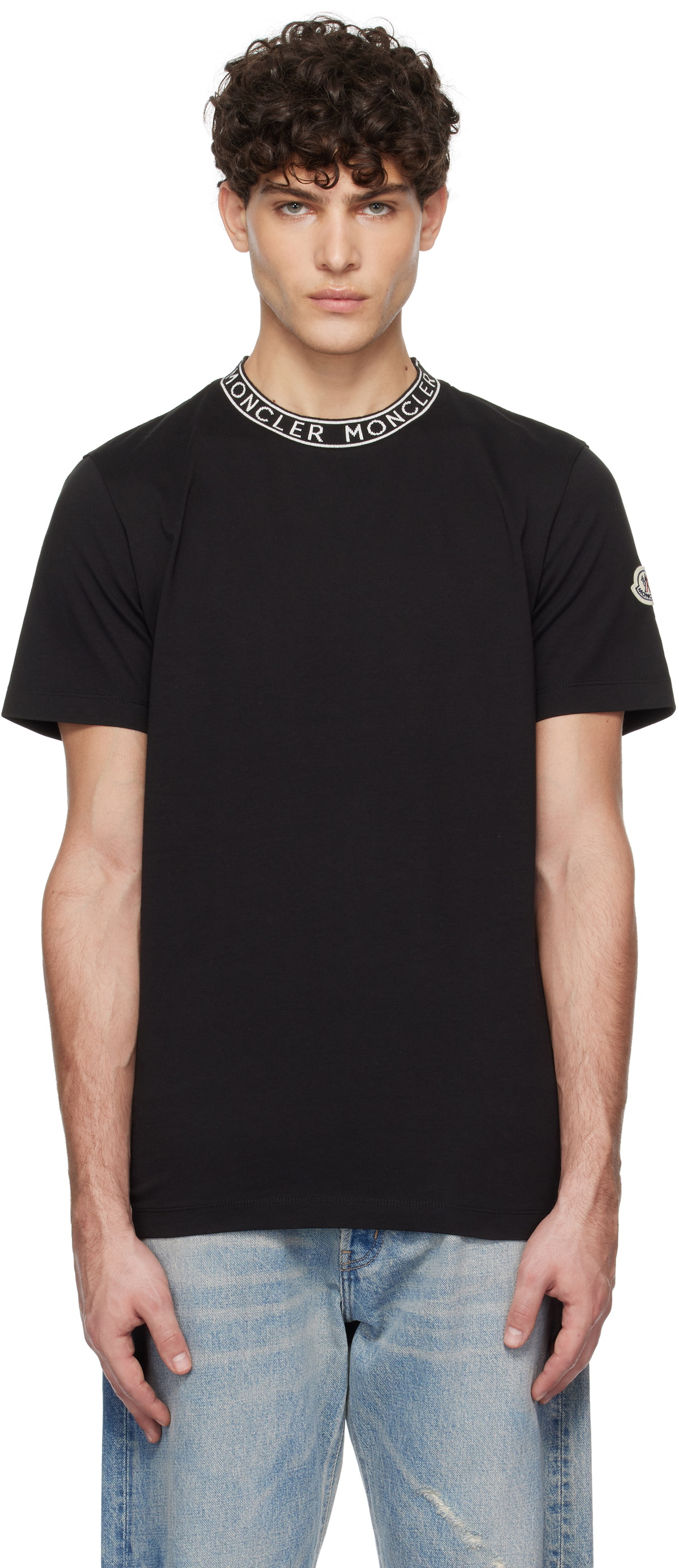 Moncler Black Logo-Trimmed Cotton T-shirt Moncler