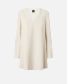 Pinko Technical Fabric V Neck Mini Dress Fog Beige