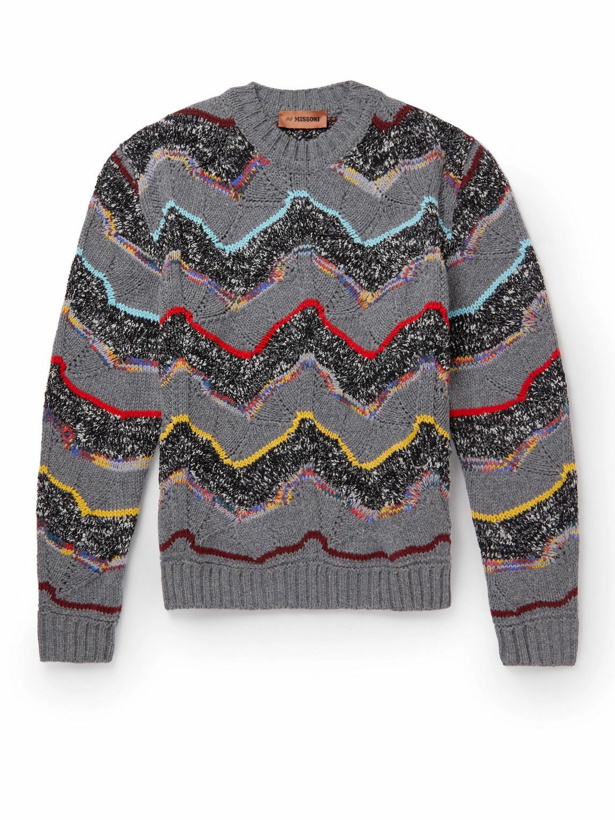 Photo: Missoni - Wool-Blend Jacquard Sweater - Gray