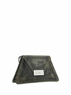 MM6 Maison Margiela Vintage Effect Metal Plaque Flap Shoulder Bag