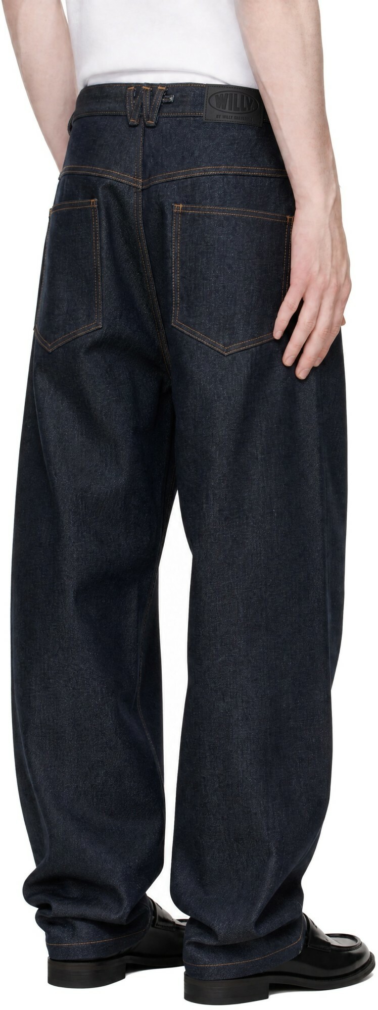 WILLY CHAVARRIA Navy 'True Bad Boy' Denim Jeans