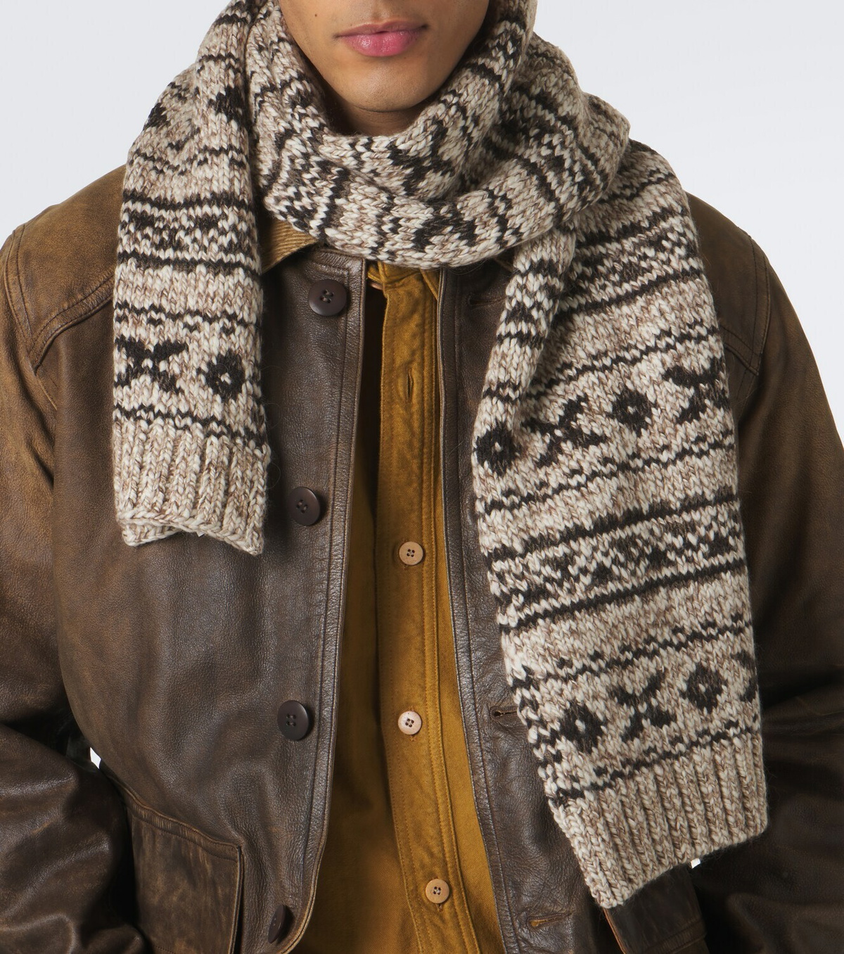 RRL Wool and cotton-blend scarf
