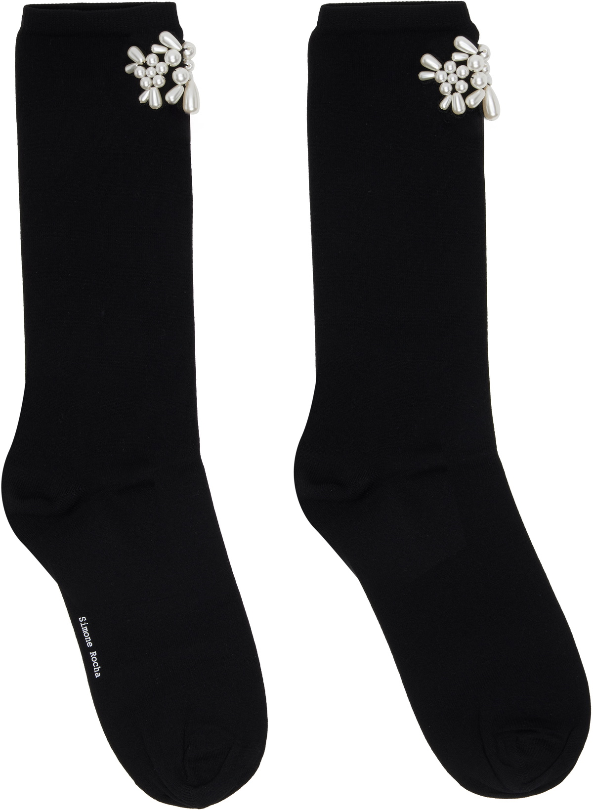 Simone Rocha Black Lace-Up Socks Simone Rocha