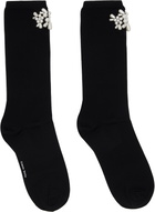 Simone Rocha Black Beaded Flower Cluster Socks