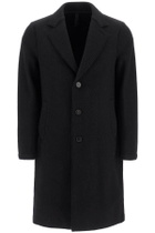 HARRIS WHARF LONDON single-breasted wool coat in boiled Black