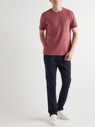 Mr P. - Textured Organic Cotton T-Shirt - Burgundy