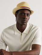 Paul Smith - Striped Straw Trilby Hat - Brown