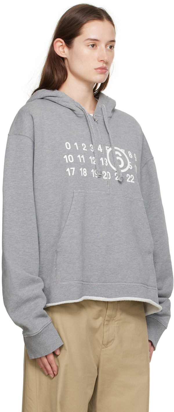 MM6 Maison Margiela Gray Print Hoodie