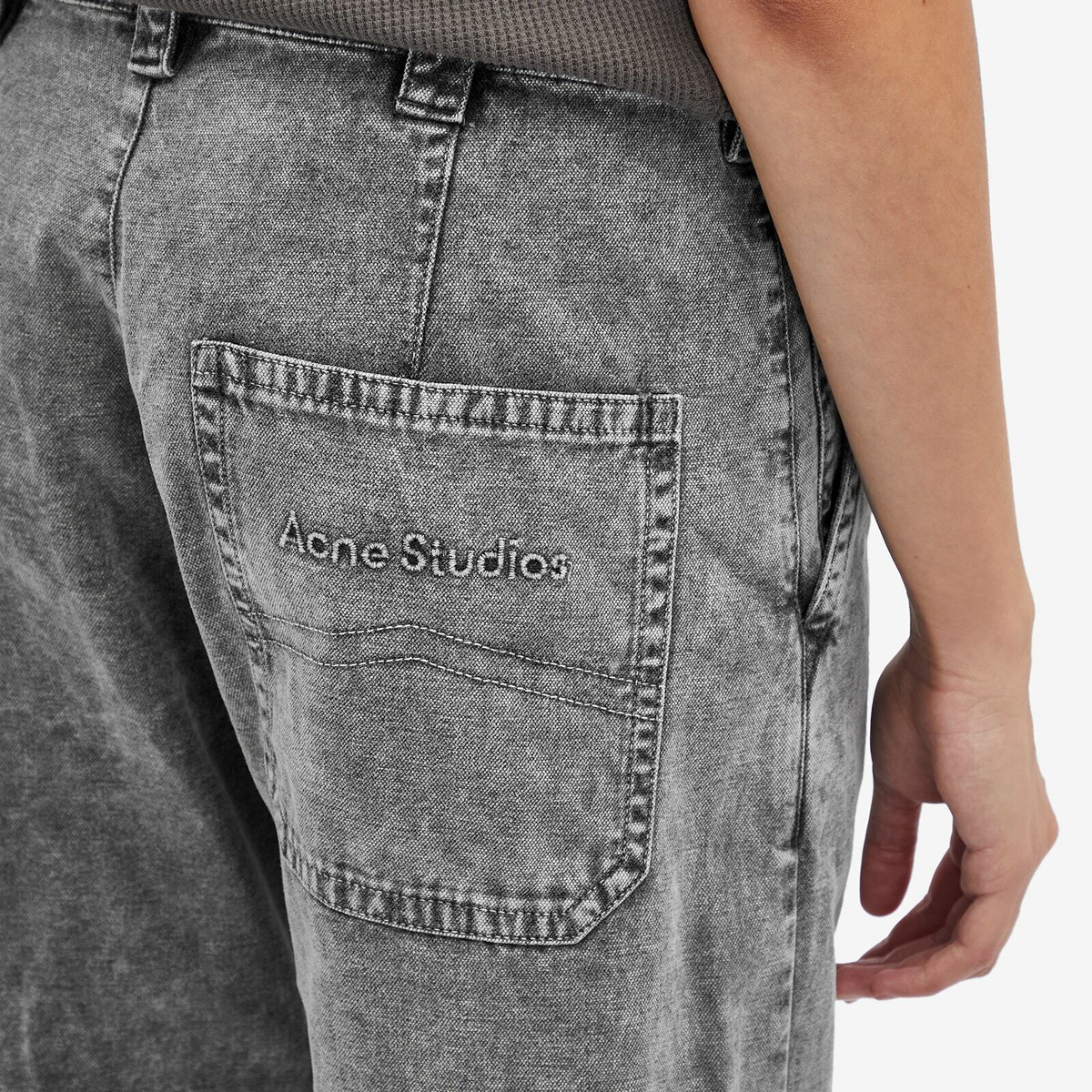 Acne Studios Women's Potinal Canvas Cargo Pant in Washed Anthracite