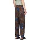 Dries Van Noten Navy and Brown Pieny Trousers