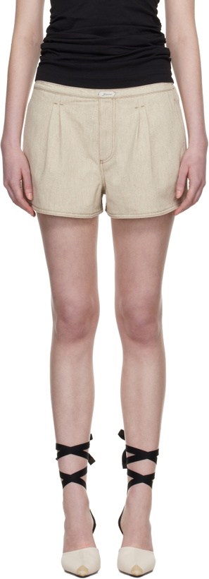 Photo: JACQUEMUS Beige 'The Amelo de-Nîmes' Denim Shorts