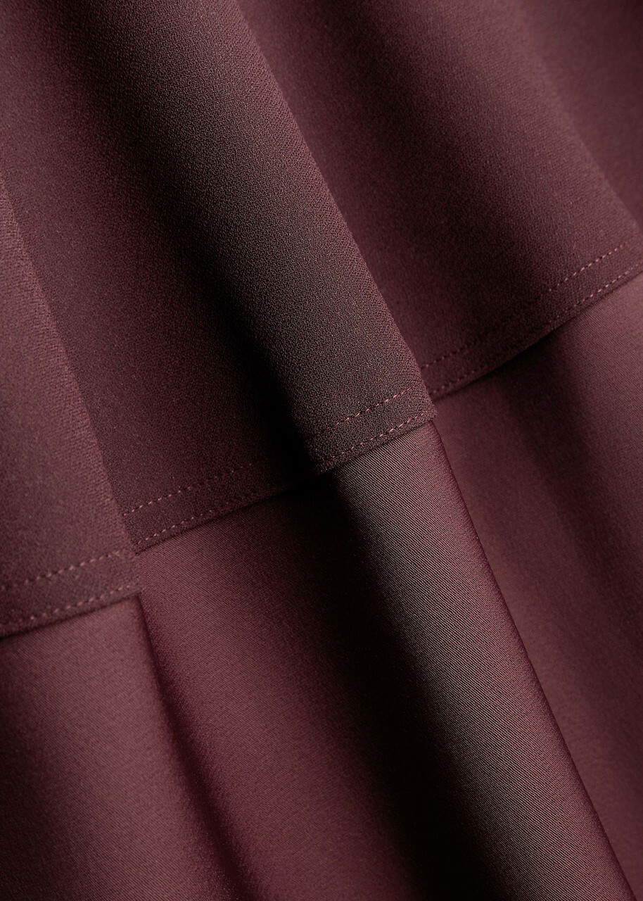 Stine Goya Panelled Crepe and Twill Midi Dress Aubergine