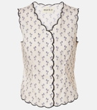 Montce Cynthia floral scalloped cotton vest