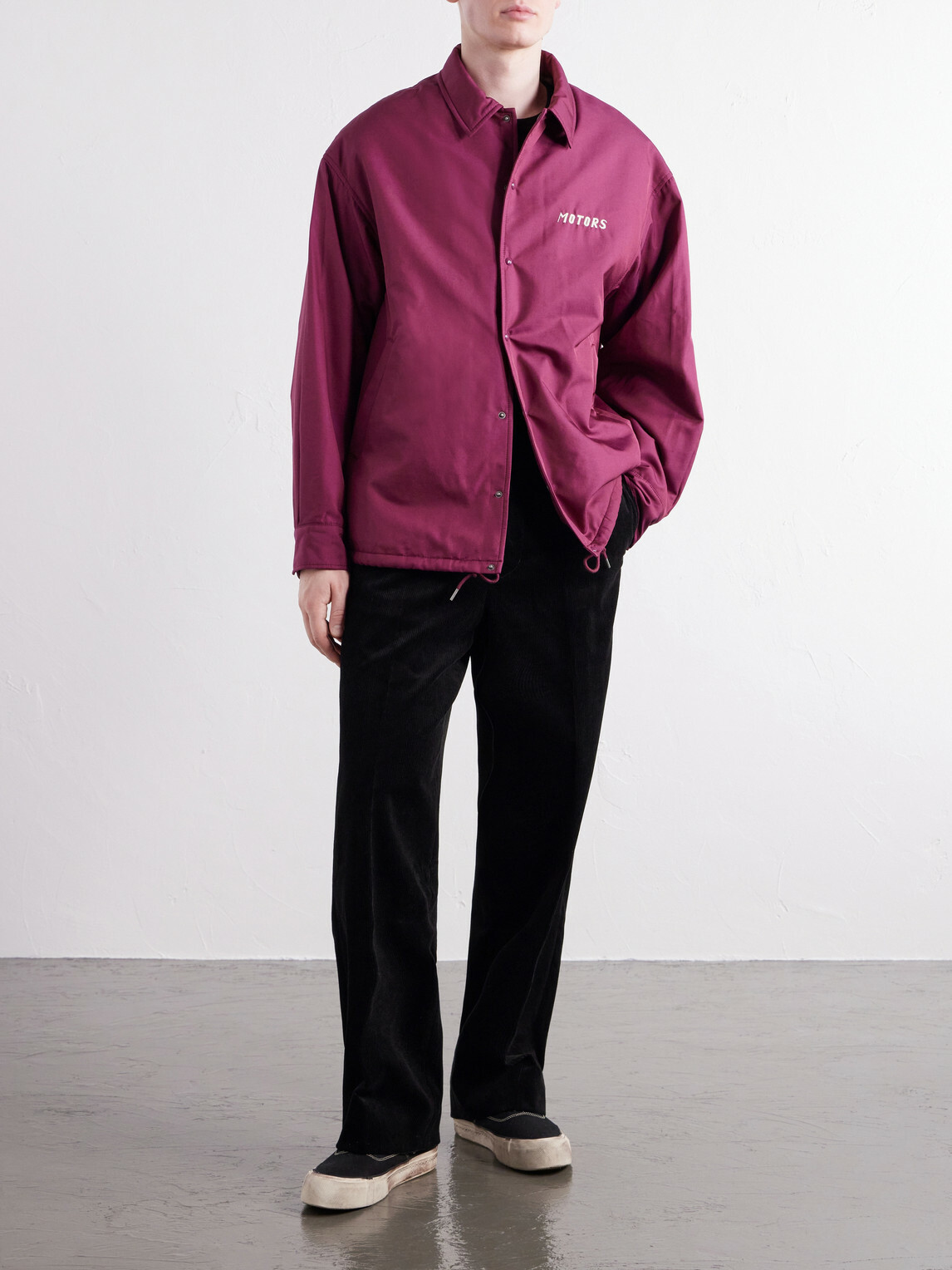Visvim - Embroidered Wool and Silk-Blend-Twill Jacket - Burgundy