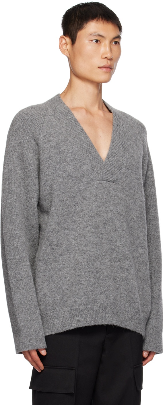 Róhe Gray V-Neck Sweater